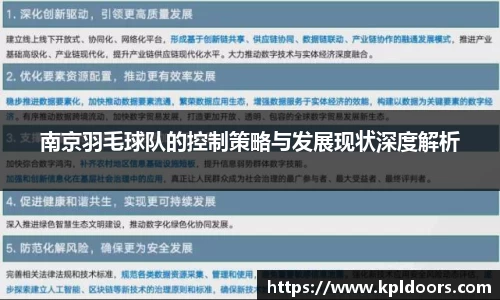 南京羽毛球队的控制策略与发展现状深度解析