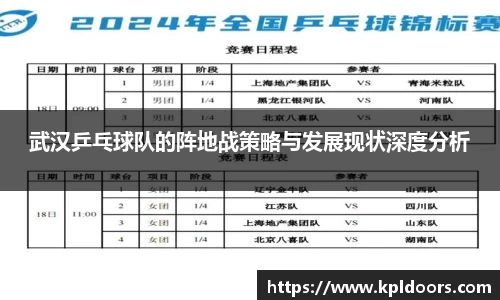 武汉乒乓球队的阵地战策略与发展现状深度分析
